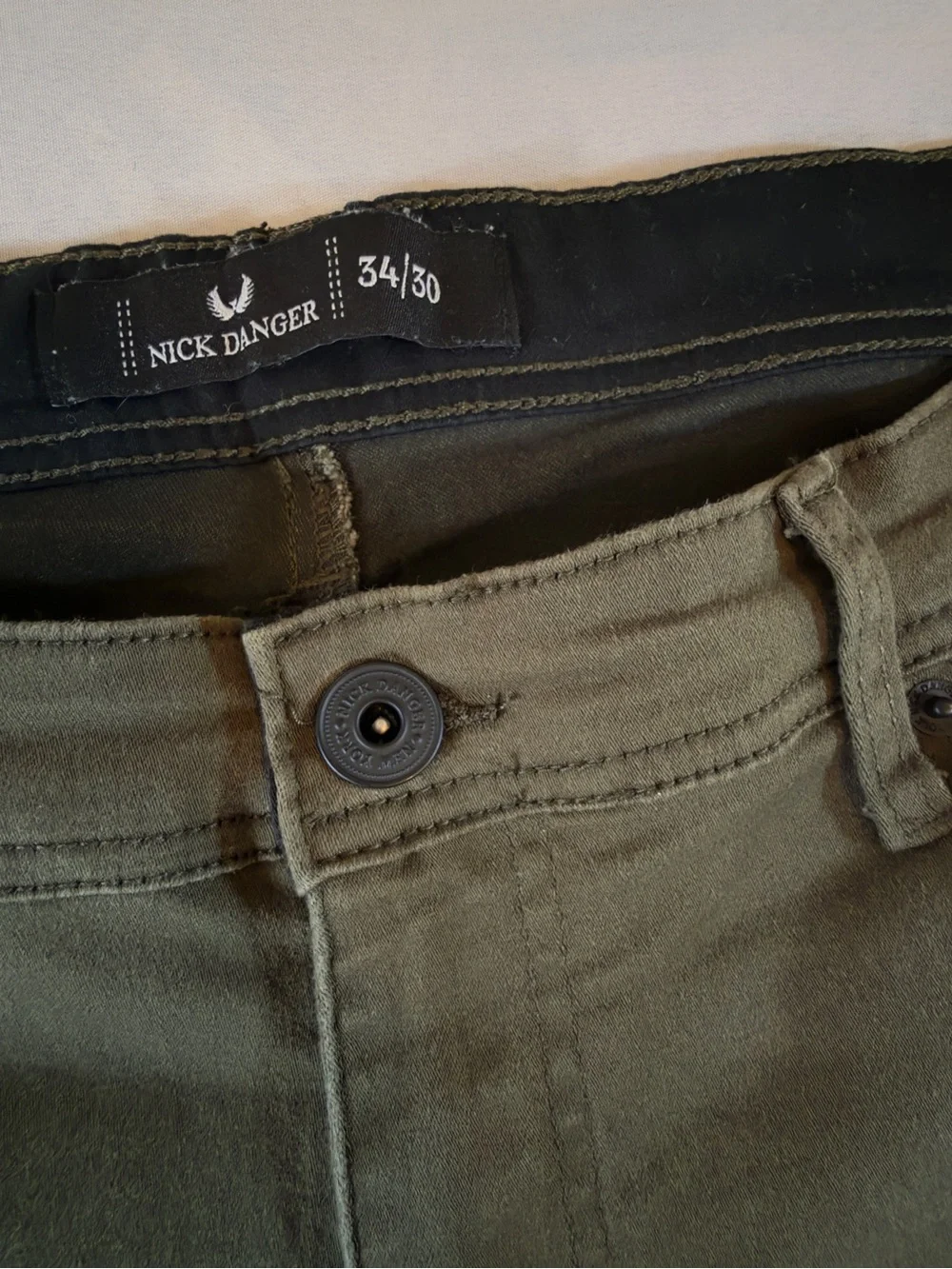 Men's Straight Jeans in Olive Green